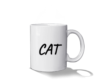 CAT BASKILI Beyaz Kupa Bardak - Thumbnail