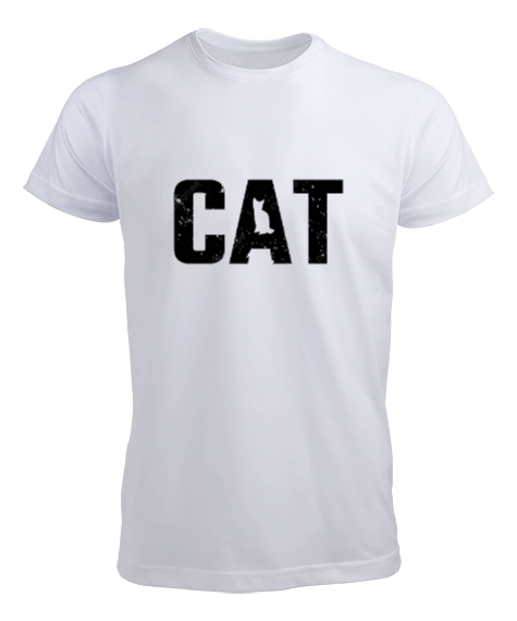 Tisho - CAT Beyaz Erkek Tişört