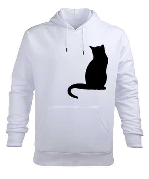 Tisho - Cat Design Erkek Kapüşonlu Hoodie Sweatshirt