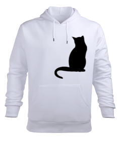 Cat Design Erkek Kapüşonlu Hoodie Sweatshirt - Thumbnail