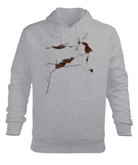 Tisho - Çatlak Duvar Erkek Kapüşonlu Hoodie Sweatshirt