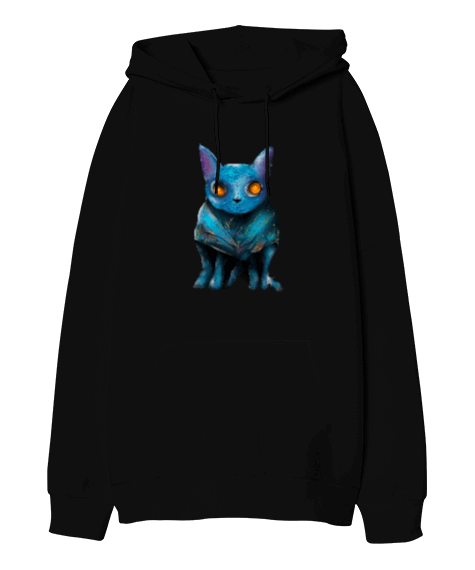 Tisho - Catlike Oversize Unisex Kapüşonlu Sweatshirt