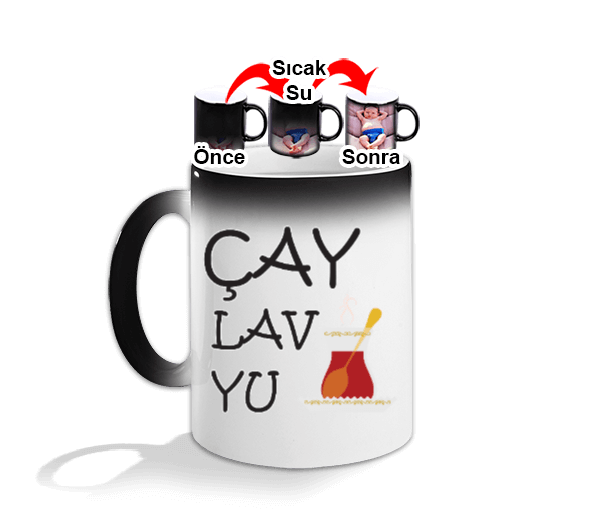 Tisho - Çay lav yu baskılı kupa Sihirli Kupa Bardak