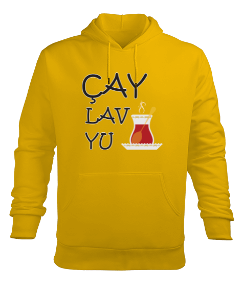 Tisho - ÇAY LAV YU Erkek Kapüşonlu Hoodie Sweatshirt