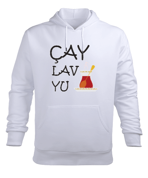 Tisho - Çay lav yu Erkek Kapüşonlu Hoodie Sweatshirt