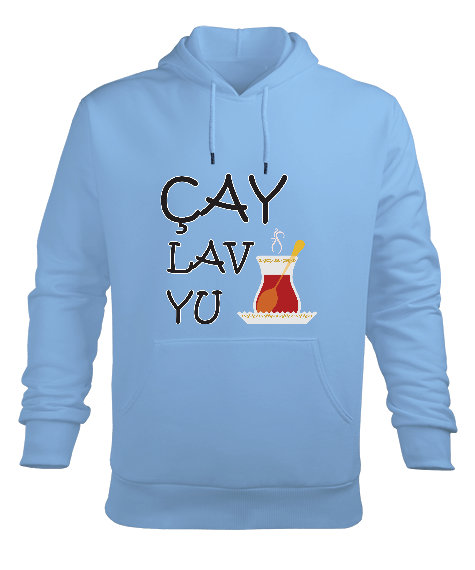 Tisho - ÇAY LAV YU Erkek Kapüşonlu Hoodie Sweatshirt