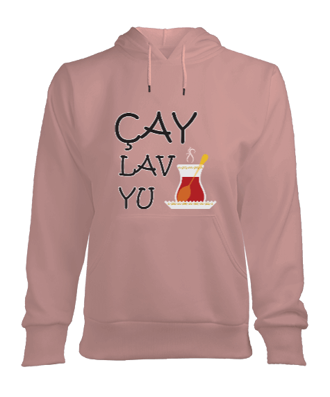 Tisho - çay lav yu kadın kapüşonlu hoodie sweatshirt Kadın Kapşonlu Hoodie Sweatshirt