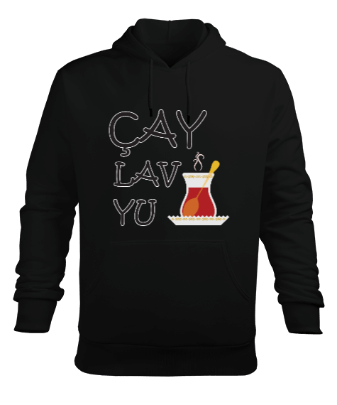 Tisho - çay lav yu polar Erkek Kapüşonlu Hoodie Sweatshirt