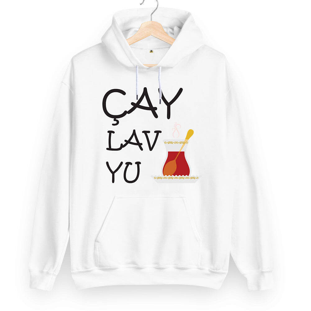 Tisho - Çay Lav Yu Unisex Kapüşonlu Sweatshirt