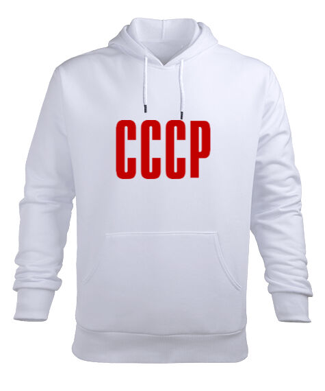 Tisho - CCCP Sovyetler Birliği Beyaz Erkek Kapüşonlu Hoodie Sweatshirt