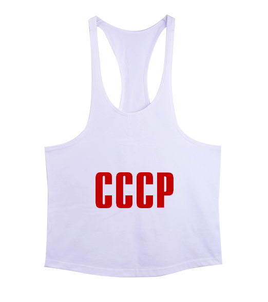 Tisho - CCCP Sovyetler Birliği Beyaz Erkek Tank Top Atlet
