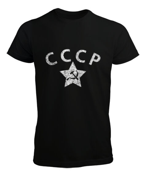 Tisho - CCCP Vintage Russia Soviet Police Siyah Erkek Tişört