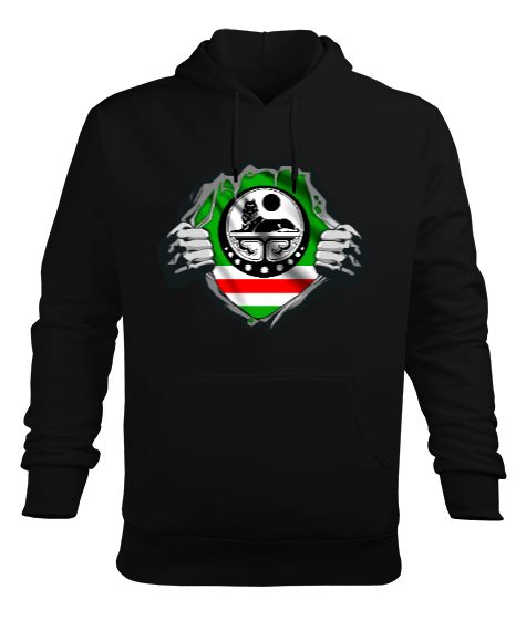 Tisho - Çeçen,Çeçen bayrağı,Çeçen logosu. Erkek Kapüşonlu Hoodie Sweatshirt