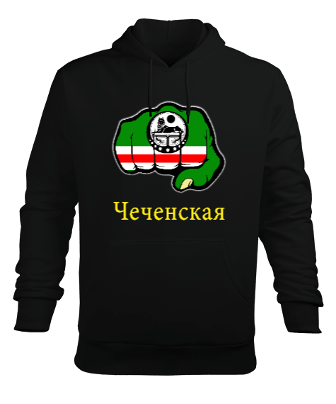 Tisho - Çeçen,Çeçen bayrağı,Çeçenistan. Erkek Kapüşonlu Hoodie Sweatshirt