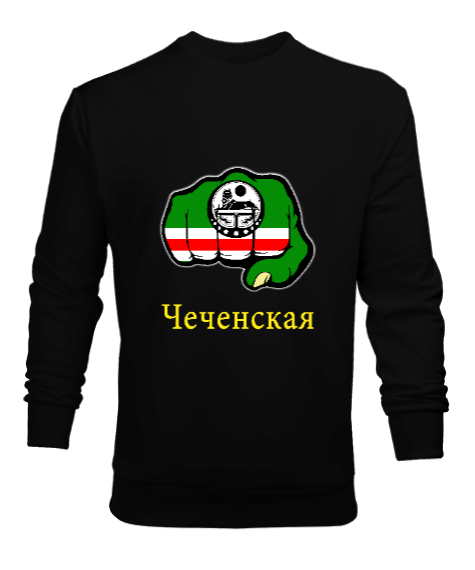 Tisho - Çeçen,Çeçen bayrağı,Çeçenistan. Erkek Sweatshirt