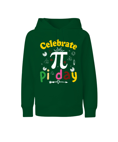 Tisho - Celebrate Pi Day Çimen Yeşili Çocuk Unisex Hoodie Kapüşonlu