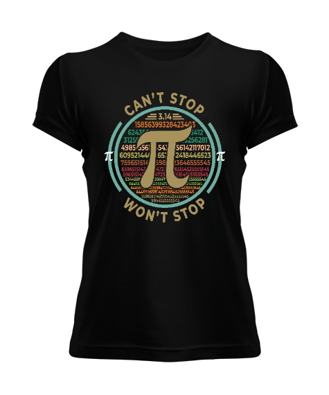 Tisho - Celebrate Pi Günü Matematik Siyah Kadın Tişört