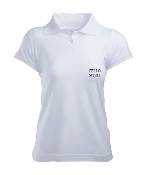 Tisho - CELLO SPIRIT Beyaz Kadın Polo Yaka Tişört