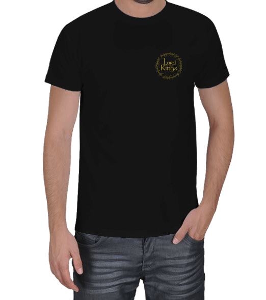 Tisho - cep logo - siyah unisex Erkek Tişört