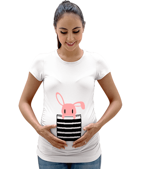 Tisho - Cepte Tavşan Kadın Hamile Tişört
