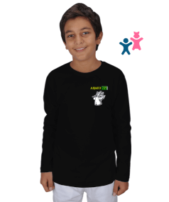 Çerkes, adiga bayrağı,Çerkes logosu. Çocuk Unisex Uzunkollu - Tisho