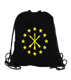 Çerkes Bayrağı, adiga bayrağı,Çerkes logosu. Büzgülü Spor Çanta - Tisho