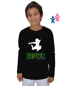 Çerkes Bayrağı, adiga bayrağı,Çerkes logosu. Çocuk Unisex Uzunkollu - Tisho