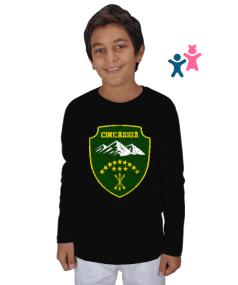 Çerkes Bayrağı, adiga bayrağı,Çerkes logosu. Çocuk Unisex Uzunkollu - Tisho