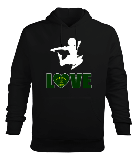 Çerkes Bayrağı, adiga bayrağı,Çerkes logosu. Erkek Kapüşonlu Hoodie Sweatshirt - Tisho