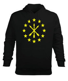 Çerkes Bayrağı, adiga bayrağı,Çerkes logosu. Erkek Kapüşonlu Hoodie Sweatshirt - Tisho
