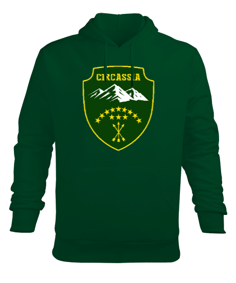 Tisho - Çerkes Bayrağı, adiga bayrağı,Çerkes logosu. Erkek Kapüşonlu Hoodie Sweatshirt