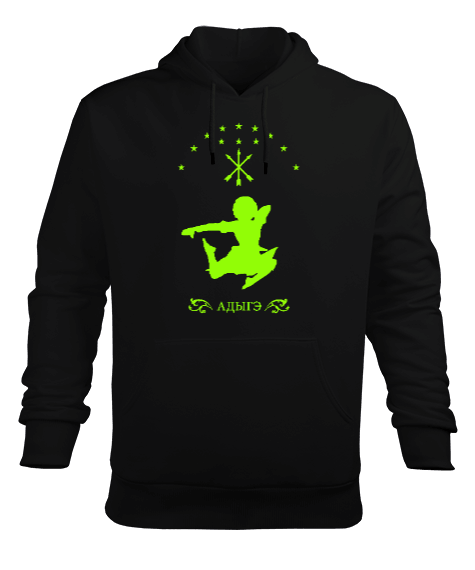 Tisho - Çerkes Bayrağı, adiga bayrağı,Çerkes logosu. Erkek Kapüşonlu Hoodie Sweatshirt