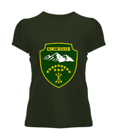 Çerkes Bayrağı, adiga bayrağı,Çerkes logosu. Kadın Tişört - Tisho
