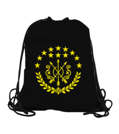 Çerkes Bayrağı, adiga bayrağı,Çerkes logosu. Siyah Büzgülü Spor Çanta - Tisho