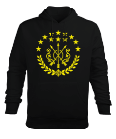 Çerkes Bayrağı, adiga bayrağı,Çerkes logosu. Siyah Erkek Kapüşonlu Hoodie Sweatshirt - Tisho