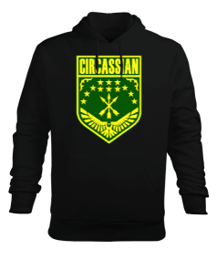 Çerkes Bayrağı, adiga bayrağı,Çerkes logosu. Siyah Erkek Kapüşonlu Hoodie Sweatshirt - Tisho