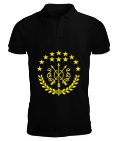 Çerkes Bayrağı, adiga bayrağı,Çerkes logosu. Siyah Erkek Kısa Kol Polo Yaka - Tisho