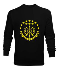 Çerkes Bayrağı, adiga bayrağı,Çerkes logosu. Siyah Erkek Sweatshirt - Tisho