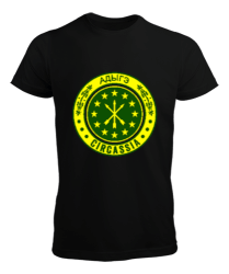 Çerkes Bayrağı, adiga bayrağı,Çerkes logosu. Siyah Erkek Tişört - Tisho