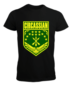 Çerkes Bayrağı, adiga bayrağı,Çerkes logosu. Siyah Erkek Tişört - Tisho