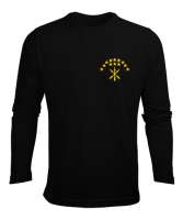 Çerkes Bayrağı, adiga bayrağı,Çerkes logosu. Siyah Erkek Uzun Kol Yazlık Tişört - Tisho