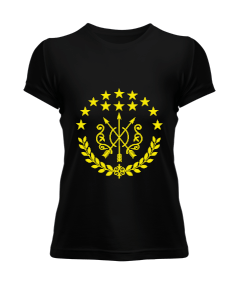 Çerkes Bayrağı, adiga bayrağı,Çerkes logosu. Siyah Kadın Tişört - Tisho