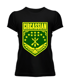 Çerkes Bayrağı, adiga bayrağı,Çerkes logosu. Siyah Kadın Tişört - Tisho