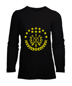 Çerkes Bayrağı, adiga bayrağı,Çerkes logosu. Siyah Kadın Uzun Kol Tişört - Tisho