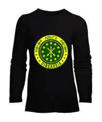 Çerkes Bayrağı, adiga bayrağı,Çerkes logosu. Siyah Kadın Uzun Kol Tişört - Tisho