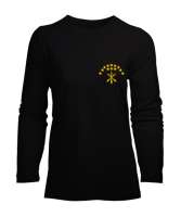 Çerkes Bayrağı, adiga bayrağı,Çerkes logosu. Siyah Kadın Uzun Kol Tişört - Tisho