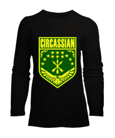 Çerkes Bayrağı, adiga bayrağı,Çerkes logosu. Siyah Kadın Uzun Kol Tişört - Tisho