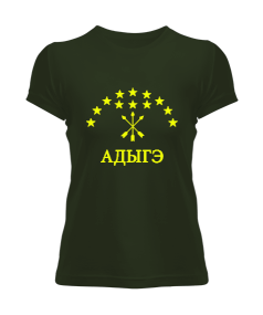 Çerkes Bayrağı, Kafkas, adiga logosu. Kadın Tişört - Tisho