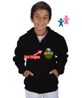 Çerkes Bayrağı,Kafkas,adiga bayrağı,Çerkes logosu. Siyah Çocuk Kapüşonlu Hoodie Fermuarlı - Tisho