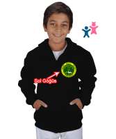 Çerkes Bayrağı,Kafkas,adiga bayrağı,Çerkes logosu. Siyah Çocuk Kapüşonlu Hoodie Fermuarlı - Tisho